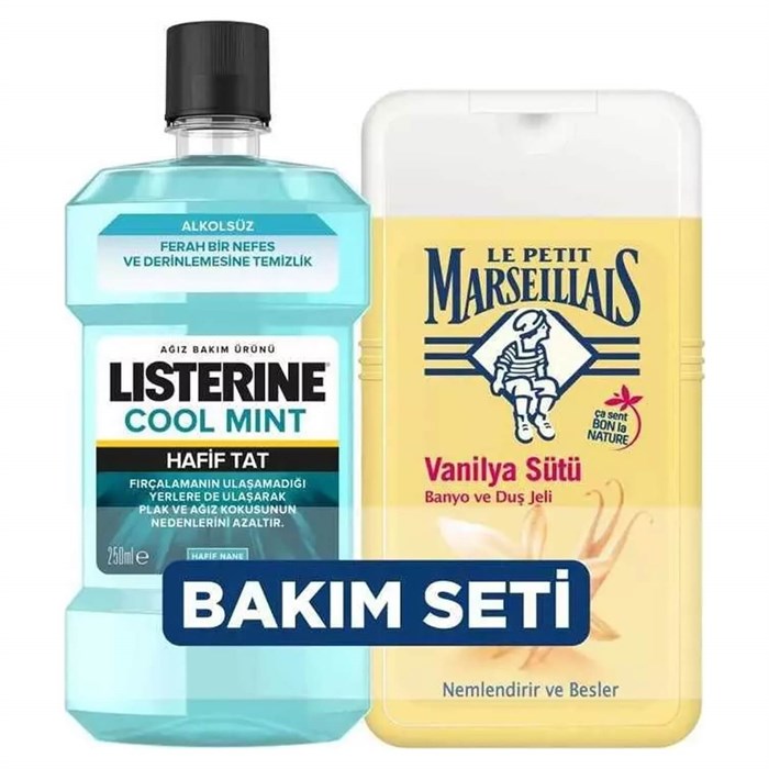 Listerine Cool Mint Hafif Tat 250 ML + Le Petit Duş Jeli Vanilya Sütü 250 ML