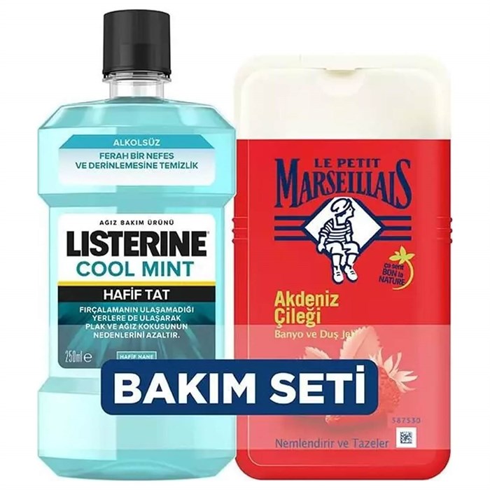 Listerine Cool Mint Hafif Tat 250 ML + Le Petit Duş Jeli Akdeniz Çileği 250 ML
