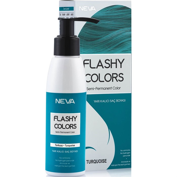 Neva Flashy Colors Yarı Kalıcı Saç Boyası 100 ML Turquoise