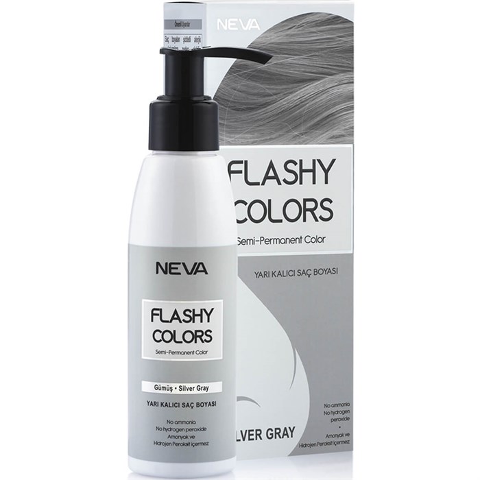 Neva Flashy Colors Yarı Kalıcı Saç Boyası 100 ML Silver Gray
