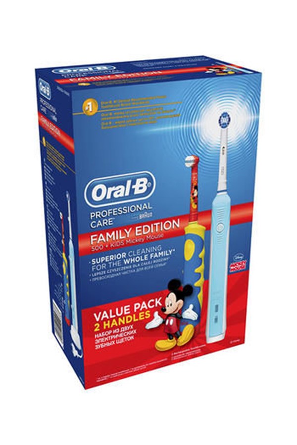 Oral-B Pro Care Aile Paketi Pro 500 + Mickey M. Şarj Edilebilir Diş Fırçası