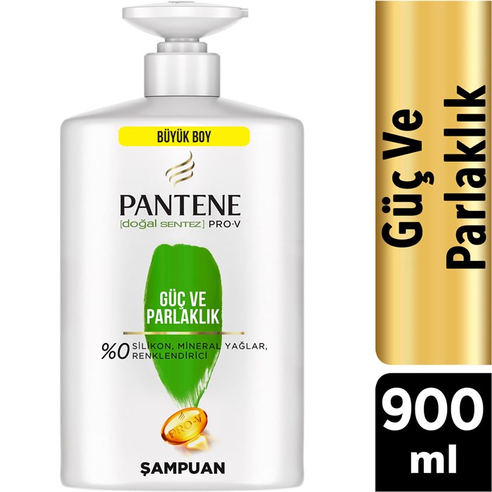 Pantene Pro-V Güç ve Parlaklık Şampuan 900 ML Doğal Sentez