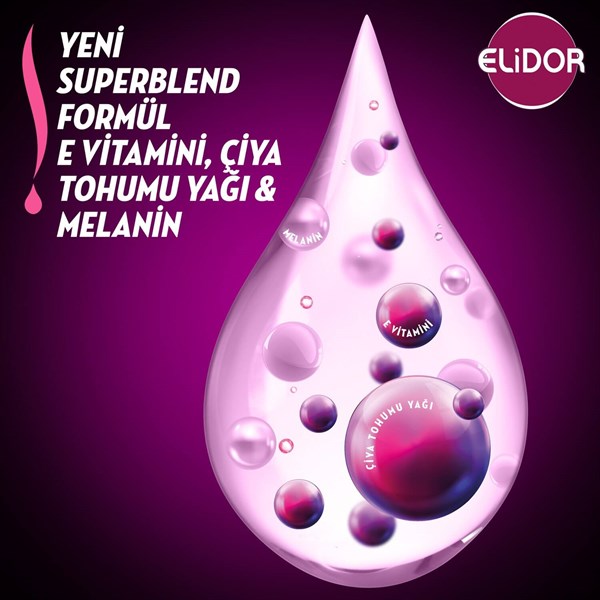 Elidor Superblend Esmer Parlaklık Şampuan 650 ML E Vitamini Chia Tohumu Yağı Melanin