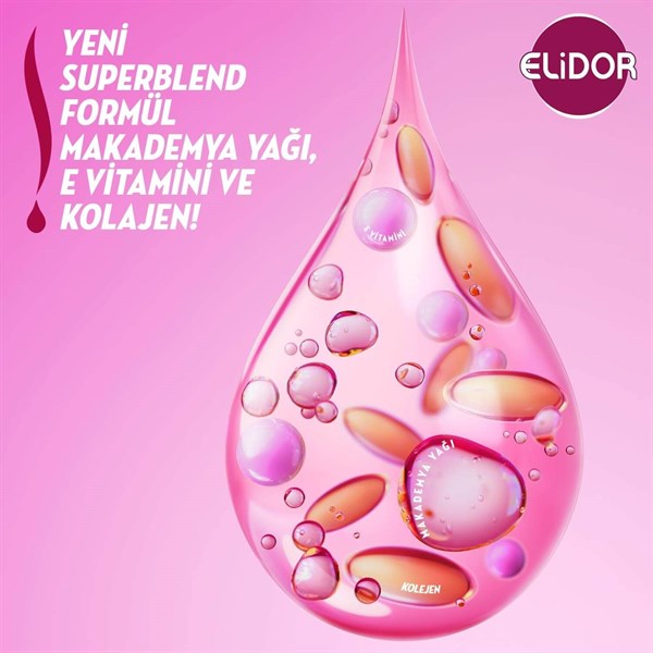 Elidor Superblend Güçlü ve Parlak 2si1 Arada Şampuan 650 ML E vitamini Makademya Yağı Kalojen