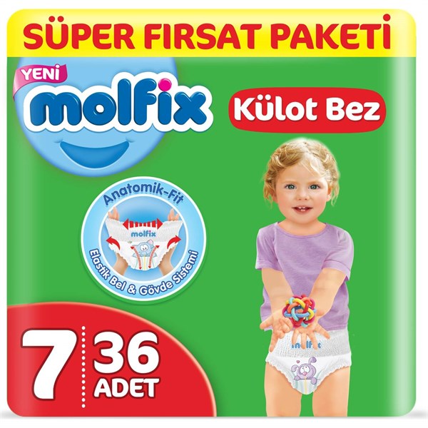 Molfix Pants Külot Bez XX Large 7 Beden Süper Fırsat Paketi 36 Adet