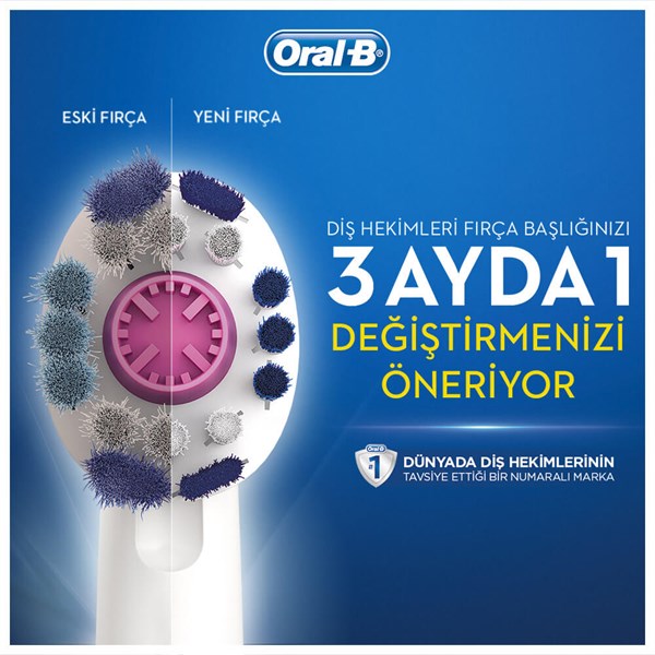 Oral-B Vitality Şarj Edilebilir Diş Fırçası 3D White Pembe D100