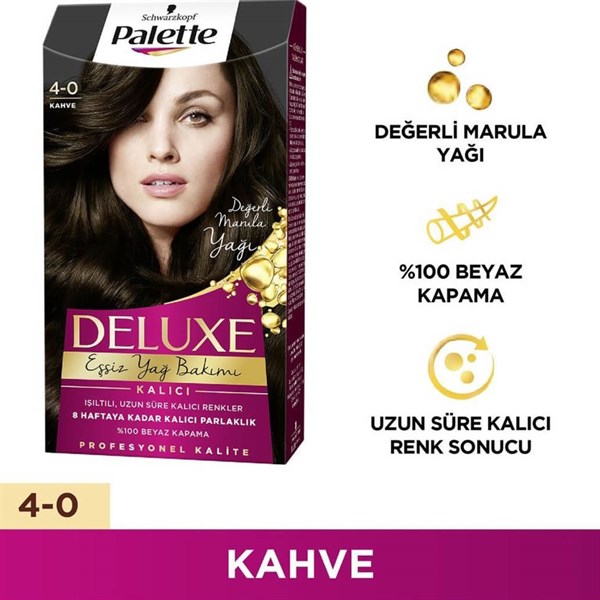 Palette Deluxe Kalıcı Saç Boyası 4-0 Kahve