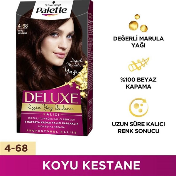 Palette Deluxe Kalıcı Saç Boyası 4-68 Koyu Kestane